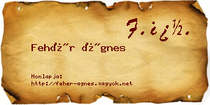 Fehér Ágnes névjegykártya