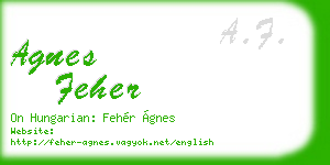 agnes feher business card