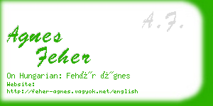 agnes feher business card